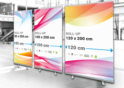 Roll-Up in 3 Breiten Roll-Up Banner drucken