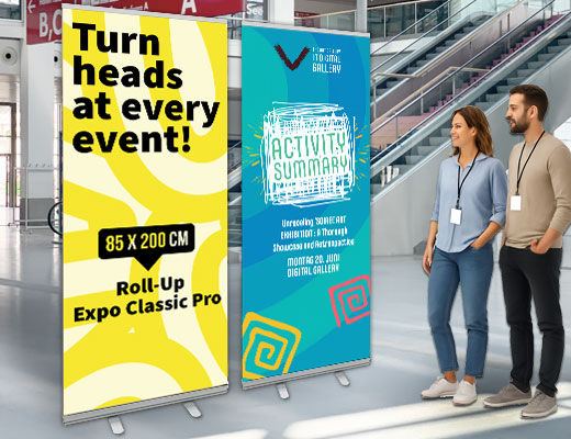 Pull Up Banner – 85 x 200cm – Incl. UPS Express Shipping