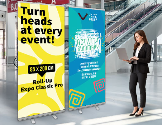 85 cm Roll Up EXPO CLASSIC PRO, inkl. Druck, - print-tec.de