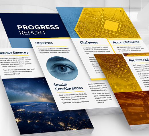 High-quality conference printing of flyers, brochures and datasheets on 200–300 gsm paper, professionally creased for perfect, premium folds.