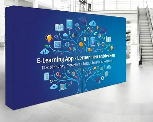 Make a strong impression with our XL trade show backdrop in 375 x 225 cm.<br />
This large format gives your brand maximum visibility at any event.