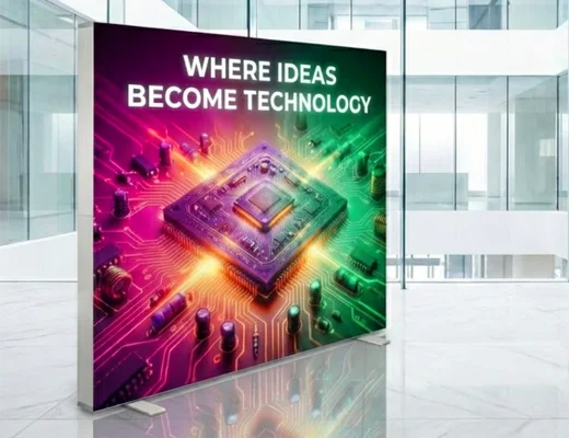 LED Lightbox ca. 200 × 200 cm mit brillantem Sublimationsdruck, gleichmäßiger Ausleuchtung und verfügbar in 17 Größen für flexible Messe, Konferenz, POS und Event.