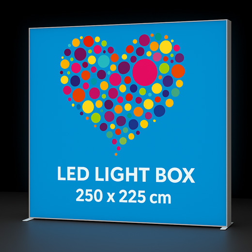 LED Leuchtkasten System und Druck freistehend