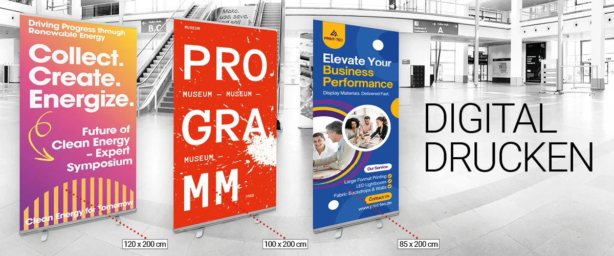 Roll-Up Banner in verschiedenen Größen für Messen, Expressdruck im Großraum München