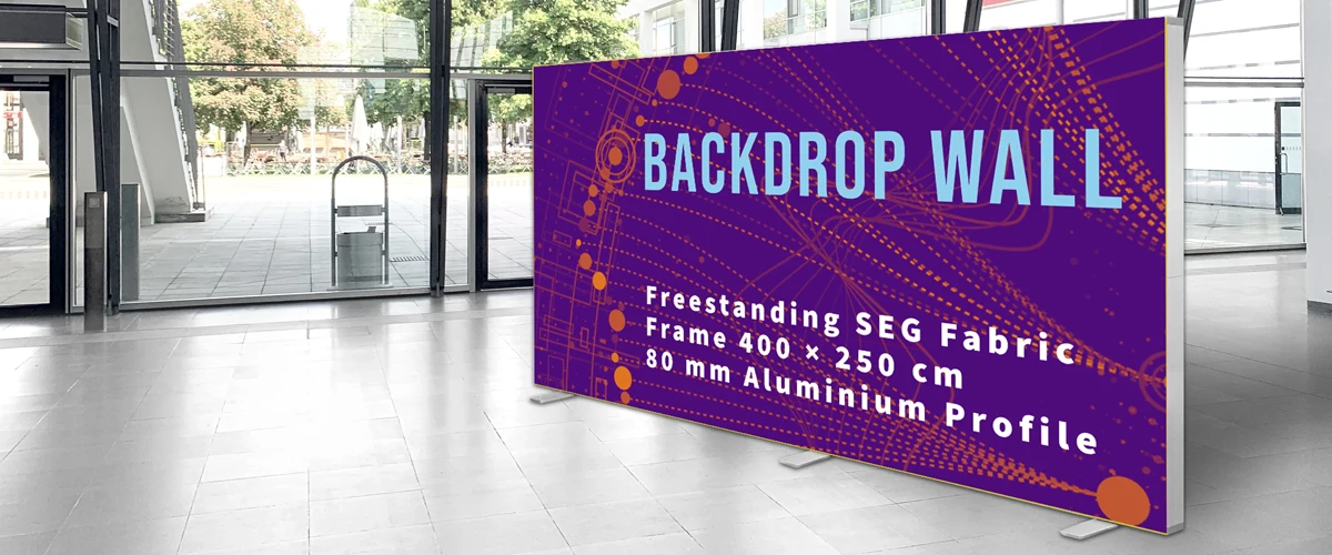 SEG Frame 400 x 250 cm und 500 x 250 cm Fabric Displays