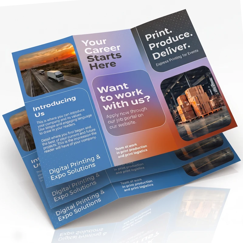 Folded flyer printing uses 170 gsm or 200 gsm artpaper,