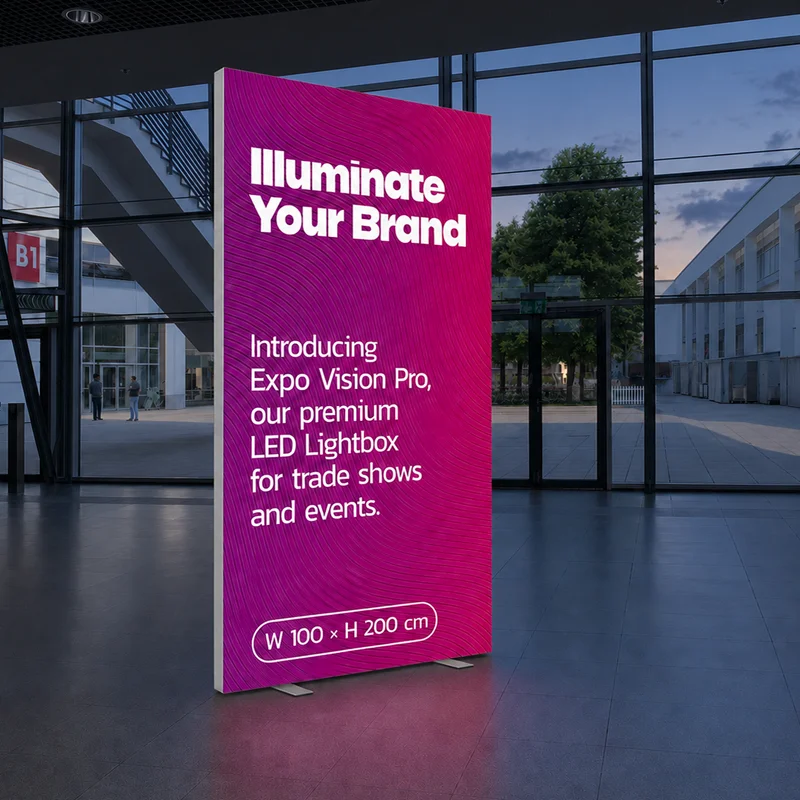 LED Lightbox at trade show Munich